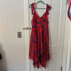 Alexis Red and Blue Asymmetrical Dress